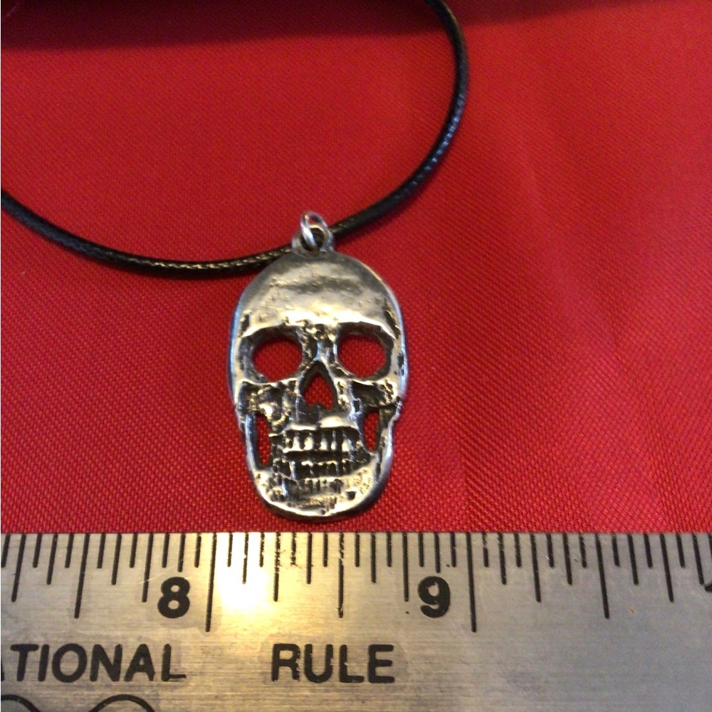 Open eye Sterling Silver Skull pendant